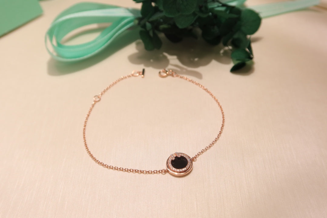 [⭐Sparkve Jewels]DIAMOND CIRCLE PINK GOLD BRACELET