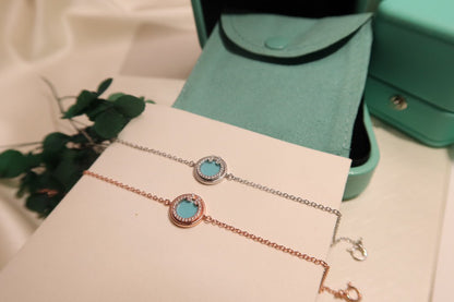 [⭐Sparkve Jewels]DIAMOND CIRCLE PINK GOLD BRACELET