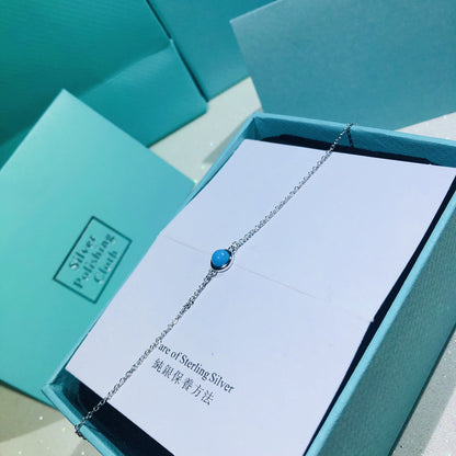 [⭐Sparkve Jewels]YARD TURQUOISE NECKLACE SILVER