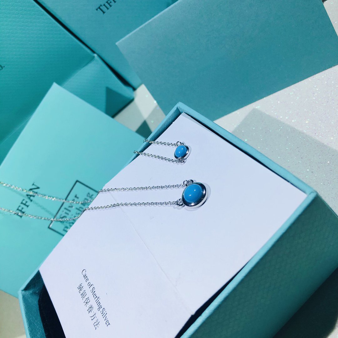 [⭐Sparkve Jewels]YARD TURQUOISE NECKLACE SILVER