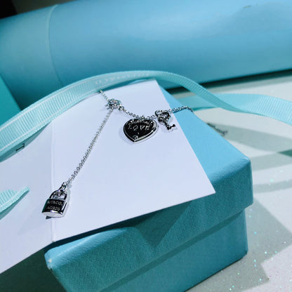 [⭐Sparkve Jewels]LOVE HEART TAG KEY NECKLACE