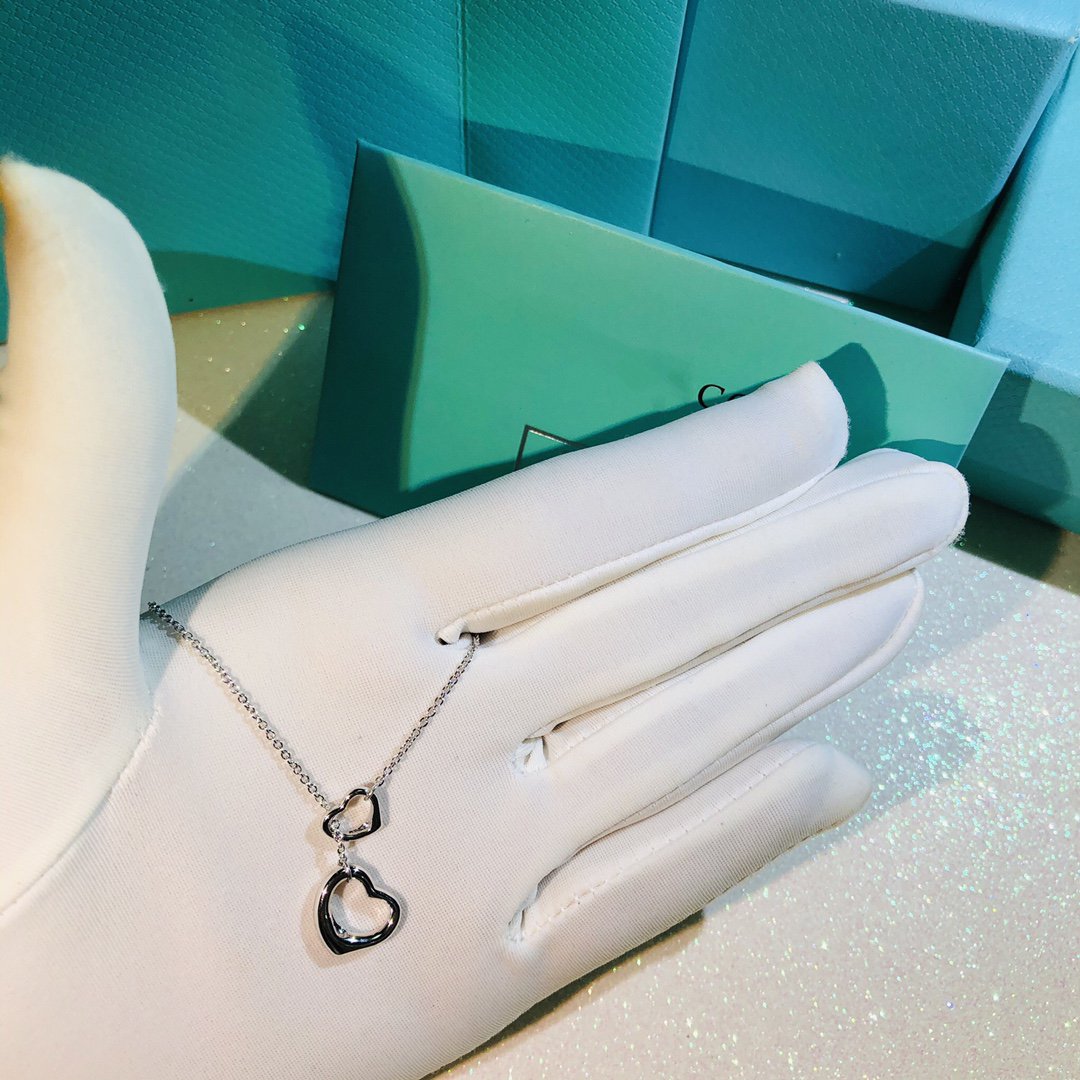 [⭐Sparkve Jewels]OPEN HEART LARIAT NECKLACE SILVER
