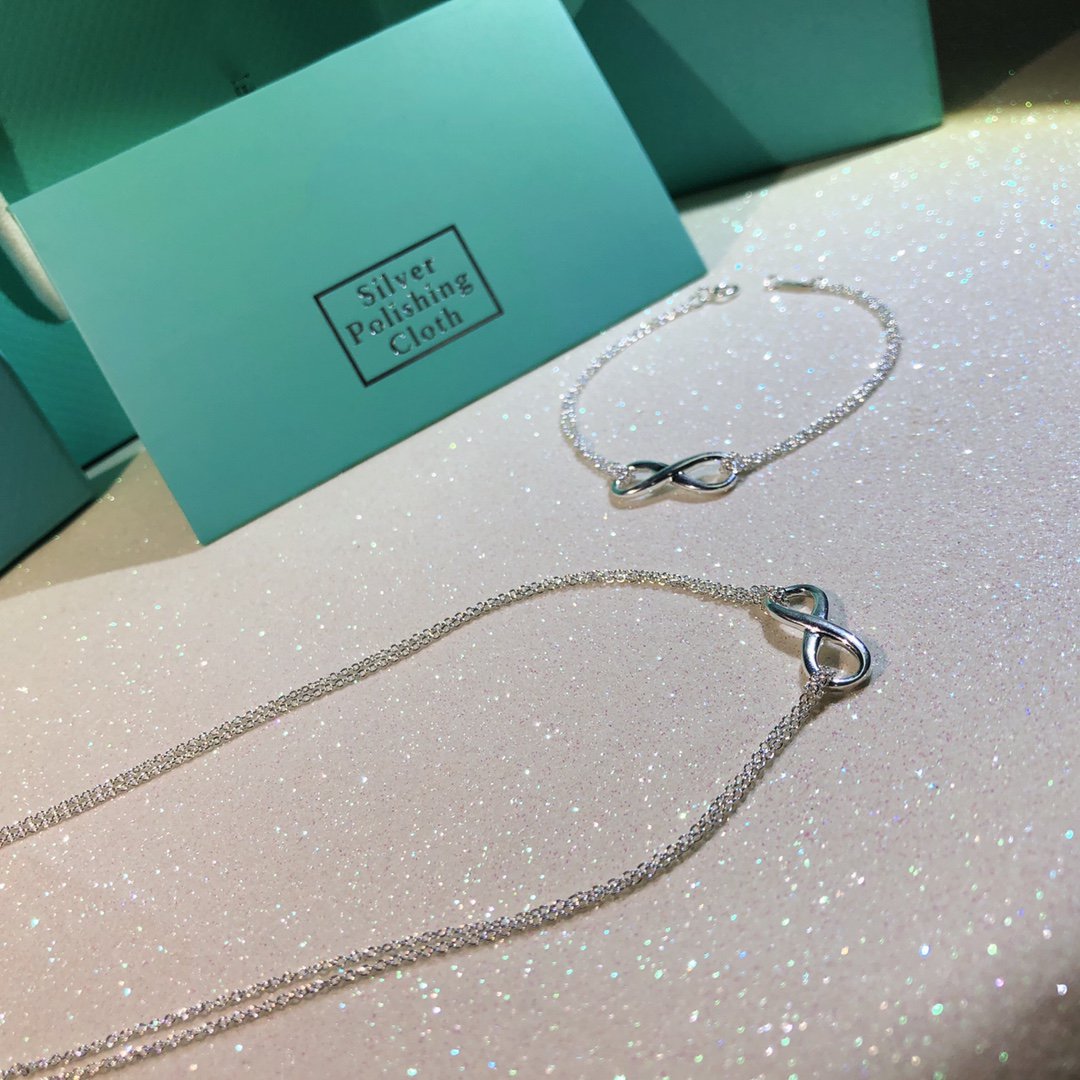 [⭐Sparkve Jewels]SILVER INFINITY DOUBLE CHAIN NECKLACE