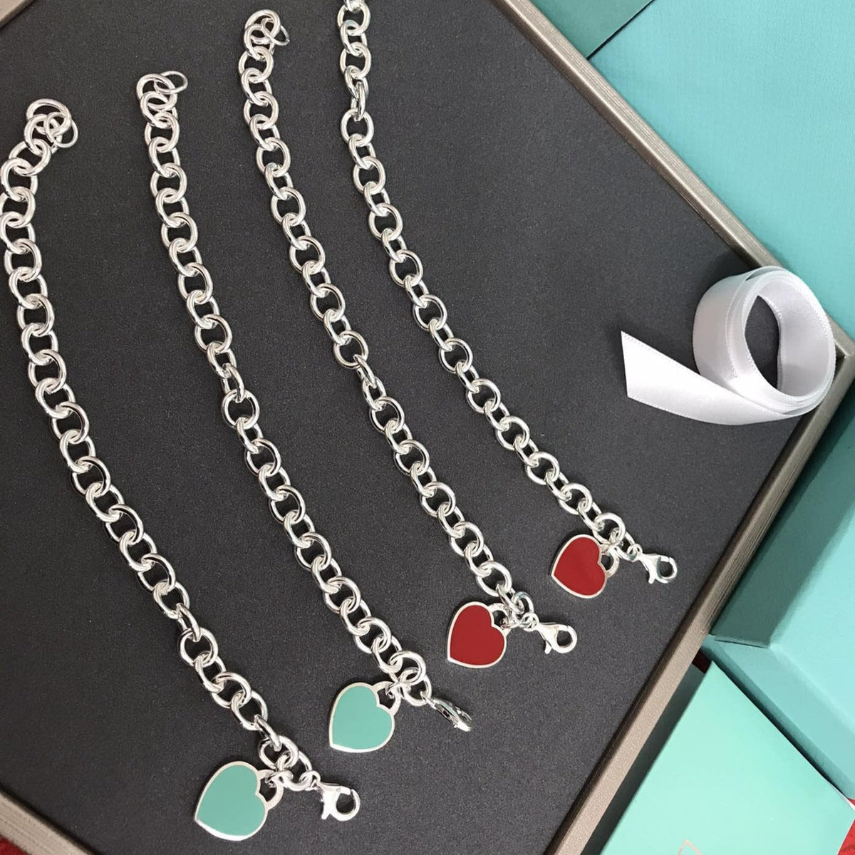 [⭐Sparkve Jewels]HEART TAG BRACELET SILVER MEDIUM