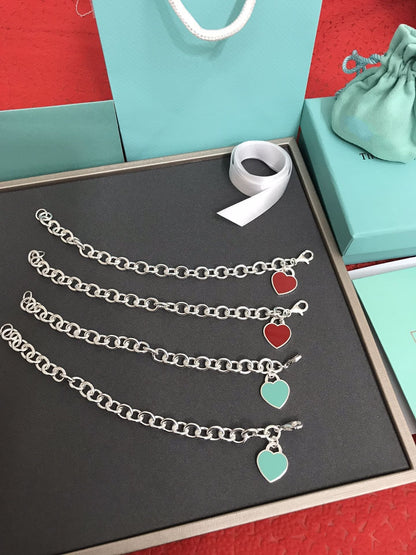 [⭐Sparkve Jewels]HEART TAG BRACELET SILVER MEDIUM
