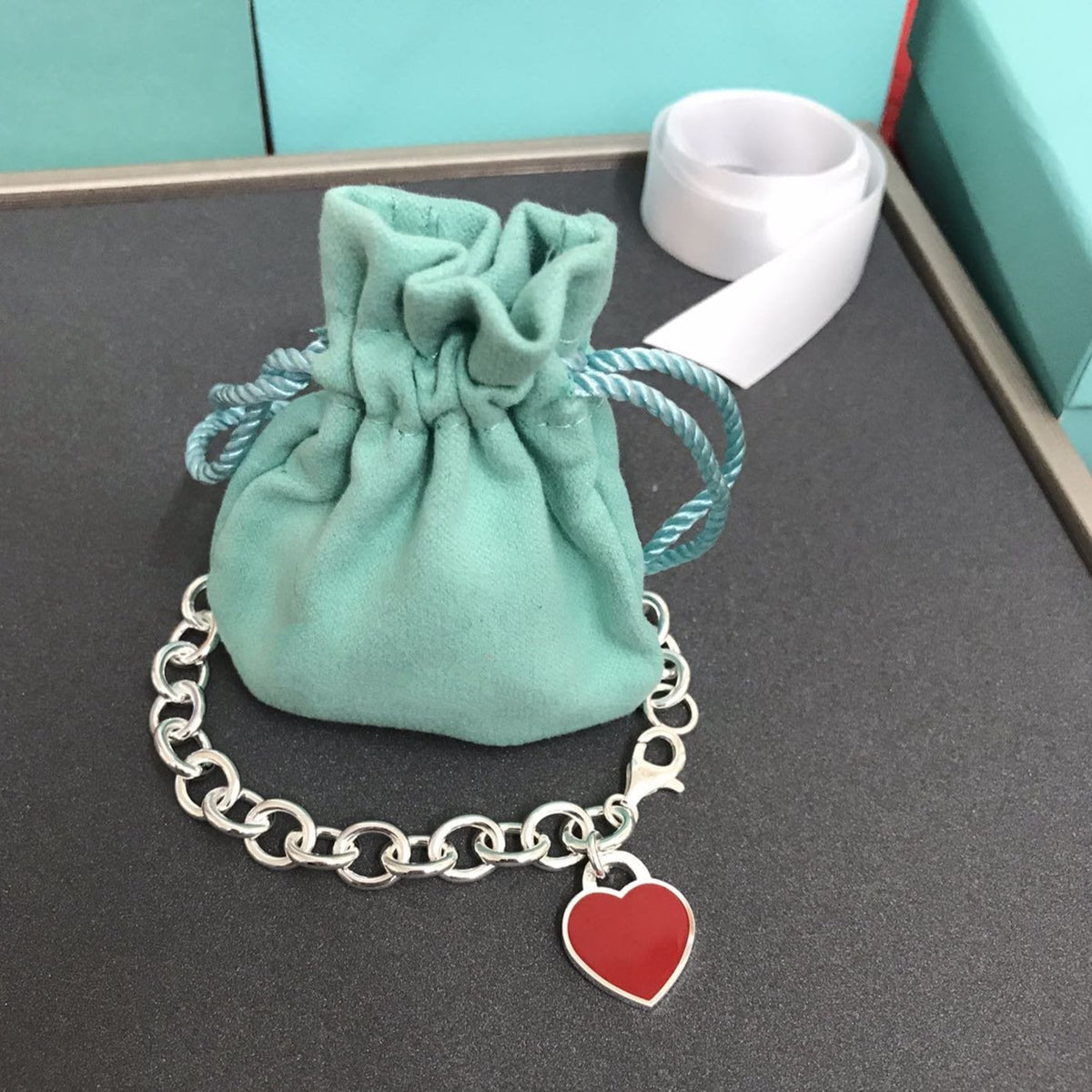[⭐Sparkve Jewels]HEART TAG BRACELET SILVER MEDIUM