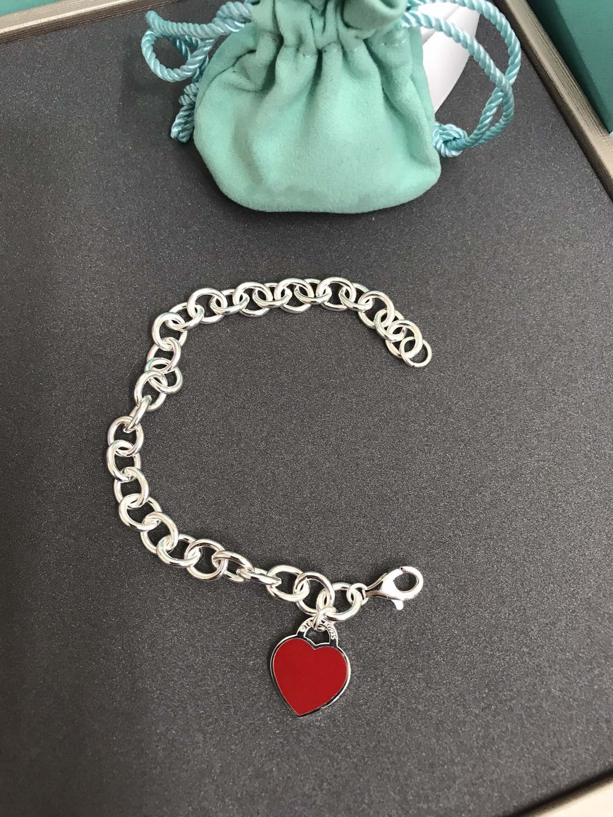 [⭐Sparkve Jewels]HEART TAG BRACELET SILVER MEDIUM
