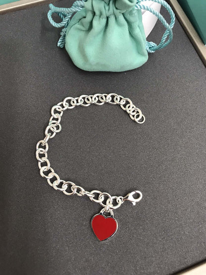 [⭐Sparkve Jewels]HEART TAG BRACELET SILVER MEDIUM