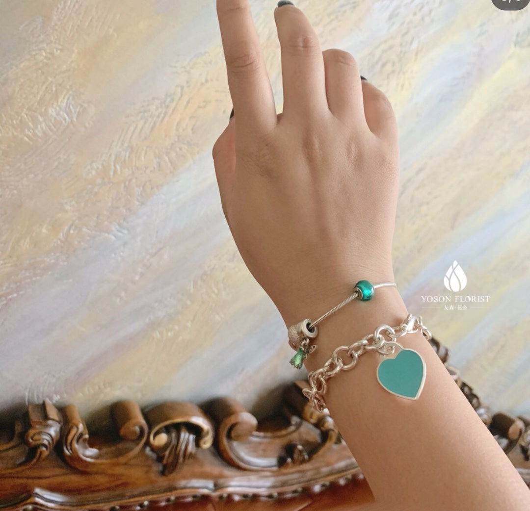 [⭐Sparkve Jewels]HEART TAG BRACELET SILVER MEDIUM