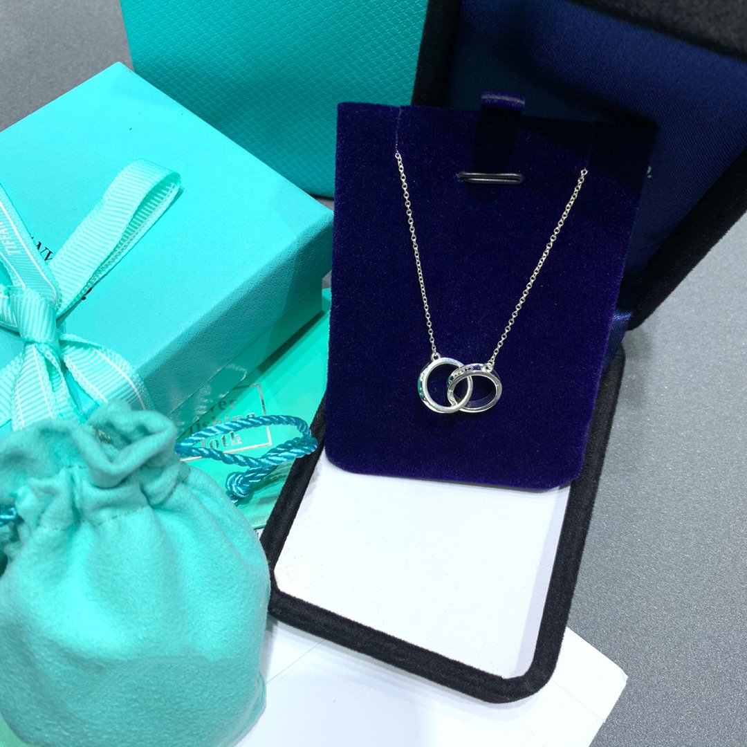 [⭐Sparkve Jewels]INTERLOCKING CIRCLES PENDANT SILVER SMALL NECKLACE