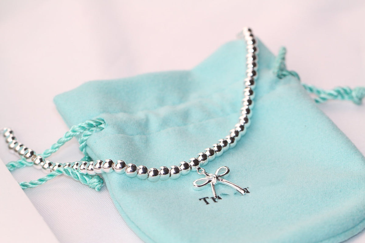 [⭐Sparkve Jewels]STERLING SILVER BOW BEAD BRACELET