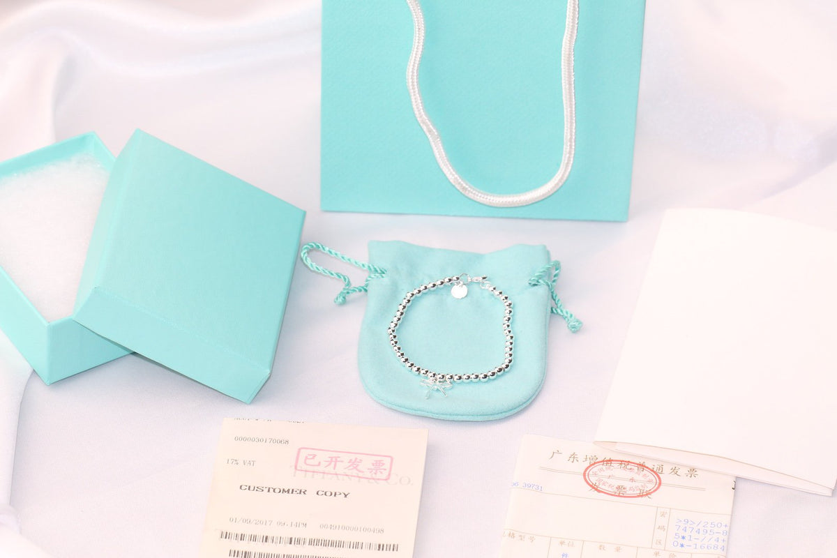 [⭐Sparkve Jewels]STERLING SILVER BOW BEAD BRACELET