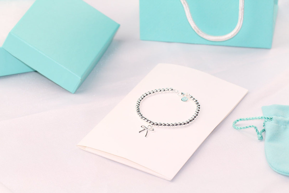 [⭐Sparkve Jewels]STERLING SILVER BOW BEAD BRACELET