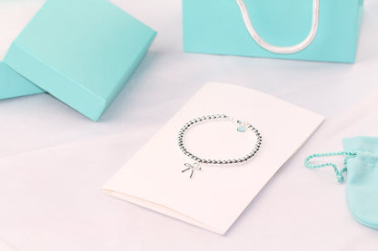 [⭐Sparkve Jewels]STERLING SILVER BOW BEAD BRACELET