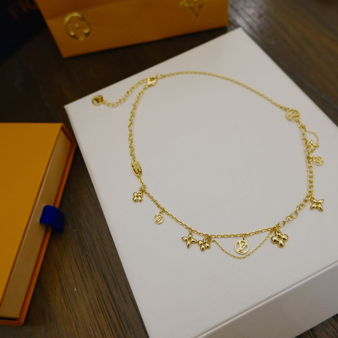 [⭐Sparkve]BLOOMING SUPPLE NECKLACE BRASS
