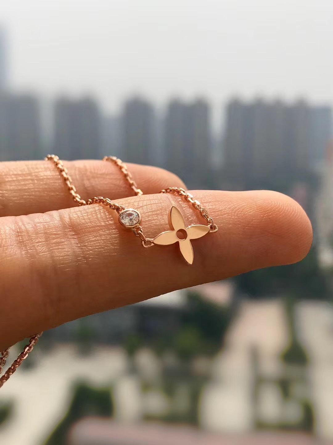 [⭐Sparkve]BLOSSOM PENDANT PINK GOLD AND DIAMOND