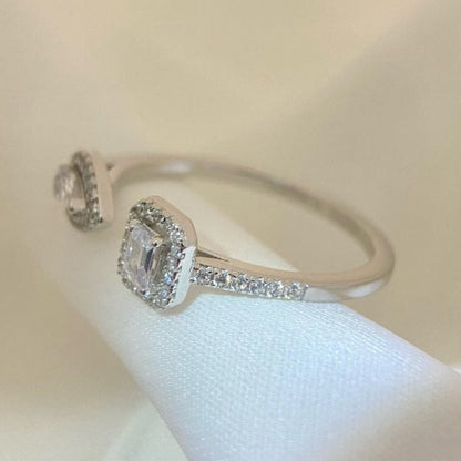 [⭐Sparkve]MY TWIN TOI & MOI SILVER DIAMOND RING