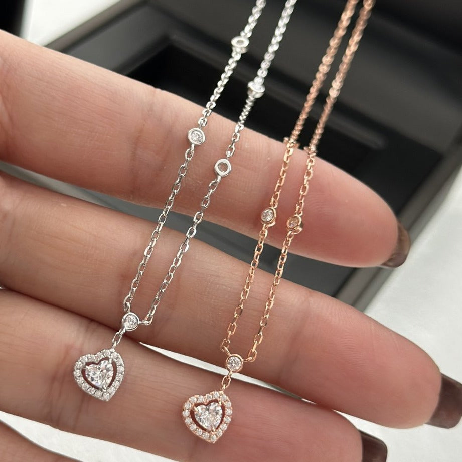 [⭐Sparkve]JOY HEART DIAMOND NECKLACE
