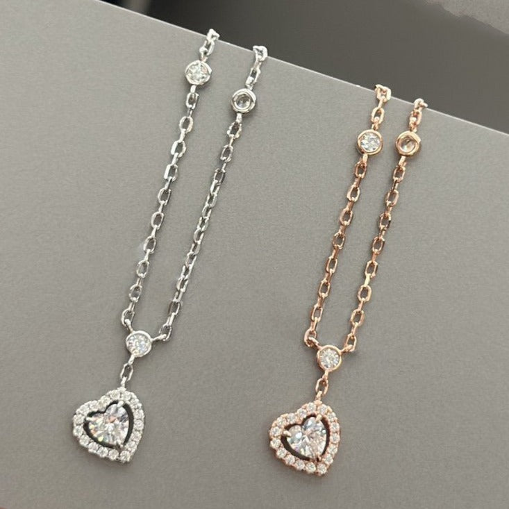 [⭐Sparkve]JOY HEART DIAMOND NECKLACE