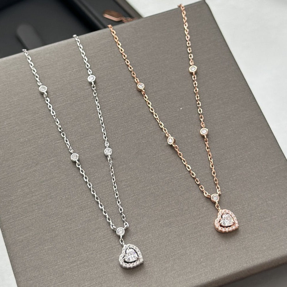 [⭐Sparkve]JOY HEART DIAMOND NECKLACE