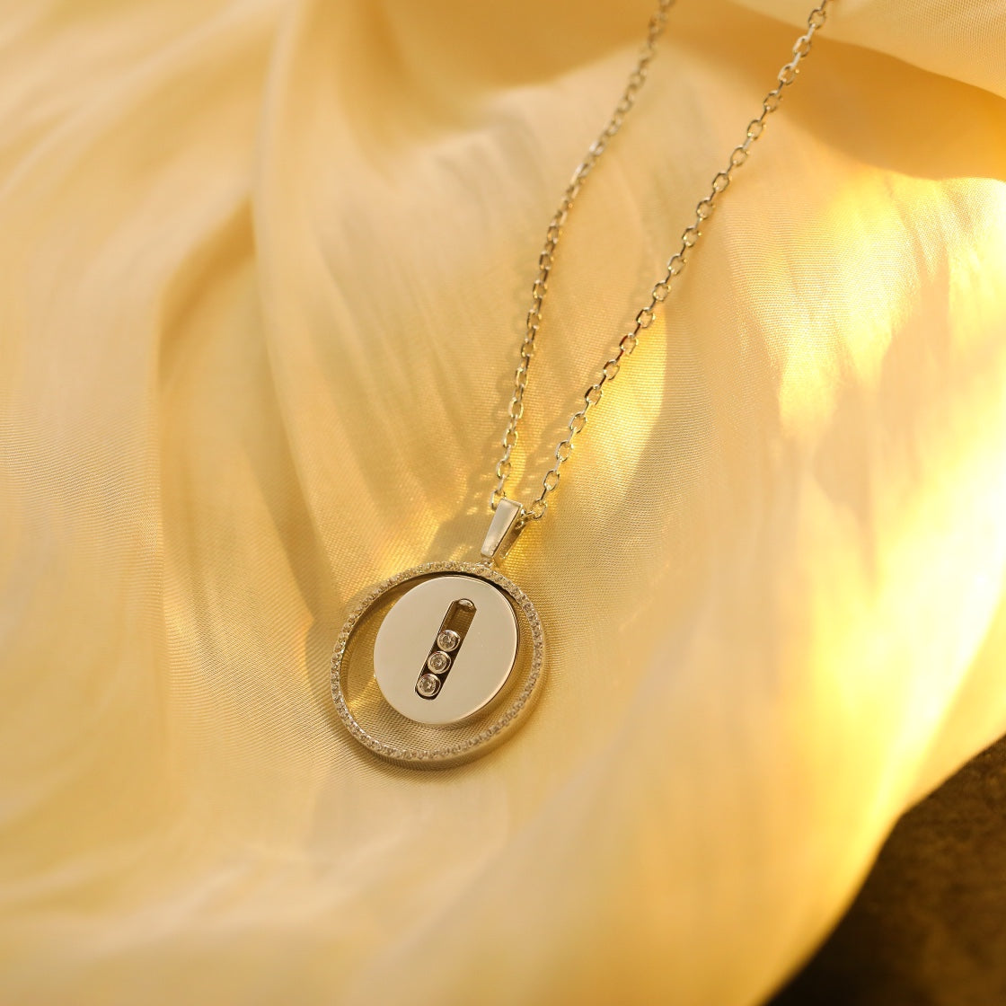 [⭐Sparkve]Demo MOVE MM SILVER DIAMOND NECKLACE