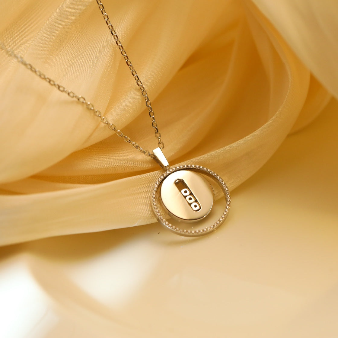 [⭐Sparkve]Demo MOVE MM SILVER DIAMOND NECKLACE