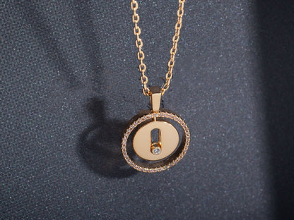 [⭐Sparkve]Demo MOVE PM NECKLACE PINK GOLD DIAMOND