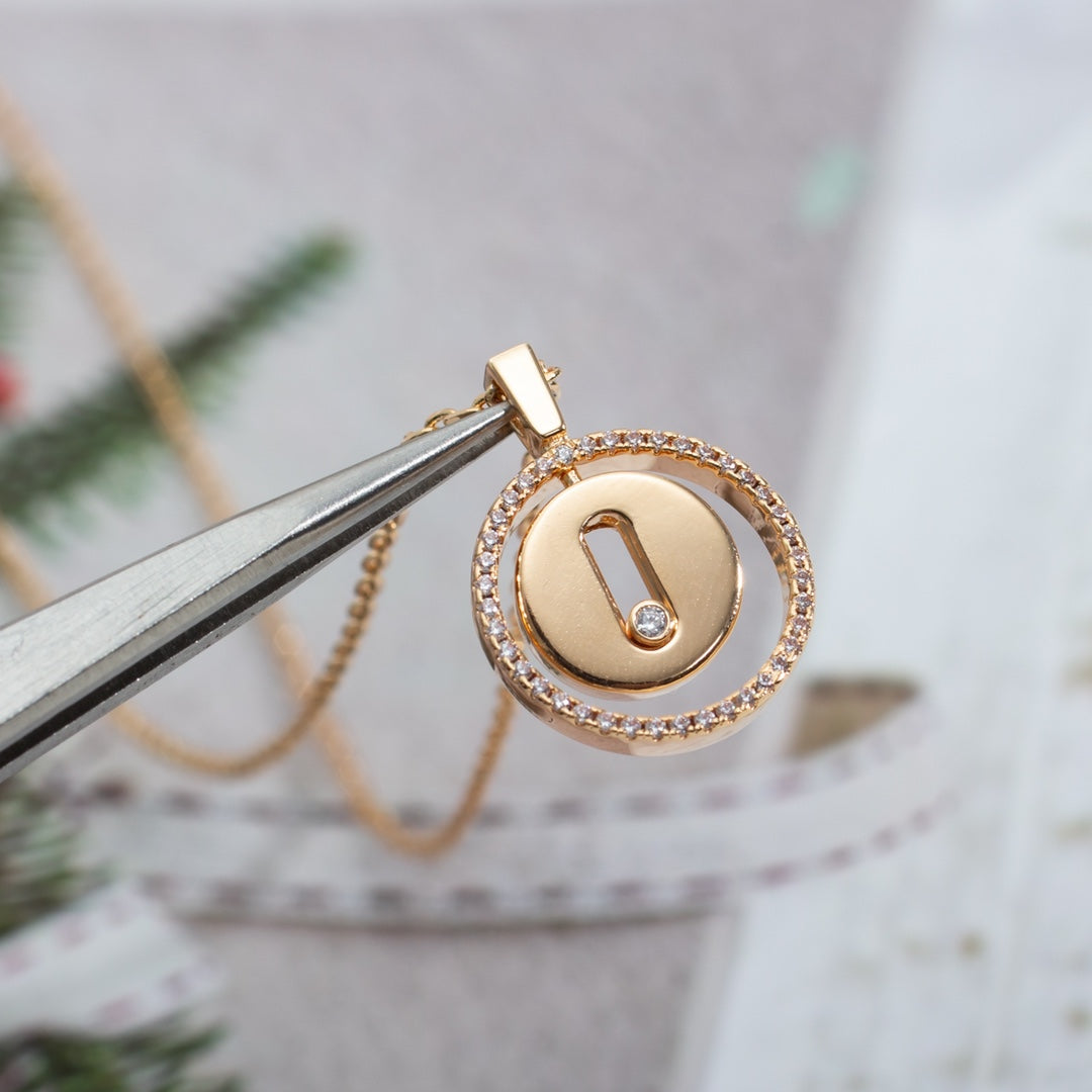 [⭐Sparkve]Demo MOVE PM NECKLACE PINK GOLD DIAMOND