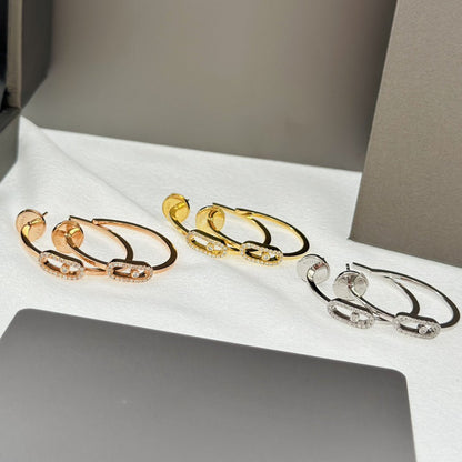 [⭐Sparkve]CREOLES MOVE UNO PM DIAMOND EARRINGS