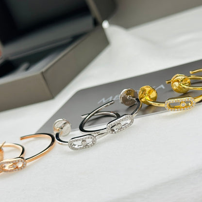 [⭐Sparkve]CREOLES MOVE UNO PM DIAMOND EARRINGS