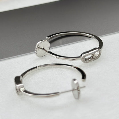 [⭐Sparkve]CREOLES MOVE UNO PM DIAMOND EARRINGS