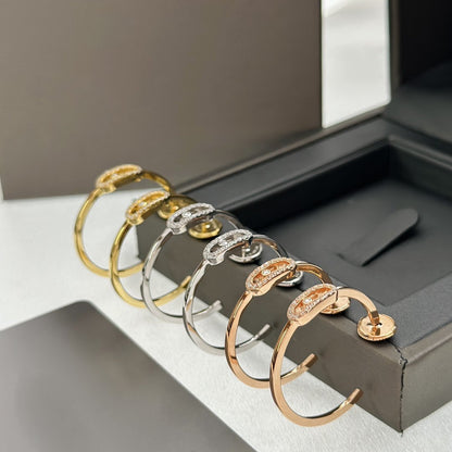 [⭐Sparkve]CREOLES MOVE UNO PM DIAMOND EARRINGS