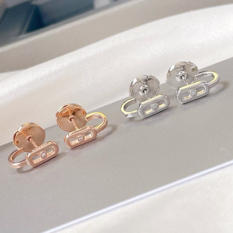 [⭐Sparkve]CREOLES MOVE UNO MINI 1 DIAMOND EARRINGS