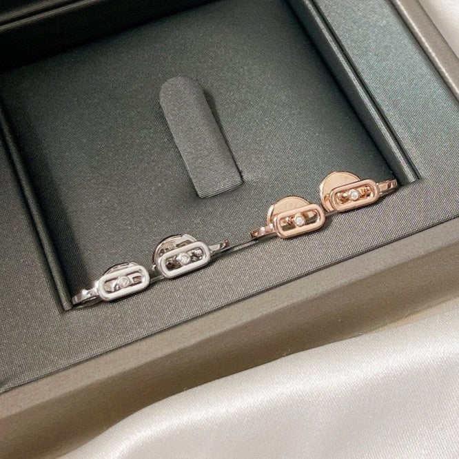 [⭐Sparkve]CREOLES MOVE UNO MINI 1 DIAMOND EARRINGS