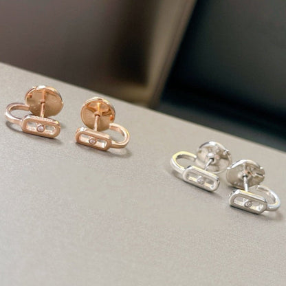 [⭐Sparkve]CREOLES MOVE UNO MINI 1 DIAMOND EARRINGS