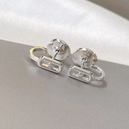 [⭐Sparkve]CREOLES MOVE UNO MINI 1 DIAMOND EARRINGS