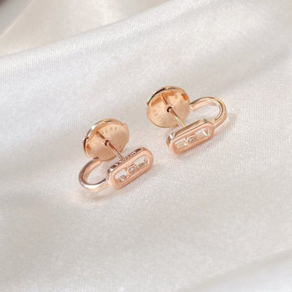 [⭐Sparkve]CREOLES MOVE UNO MINI 1 DIAMOND EARRINGS