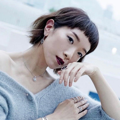 [⭐Sparkve]Demo MOVE ARROW PINK GOLD DIAMOND EARRINGS
