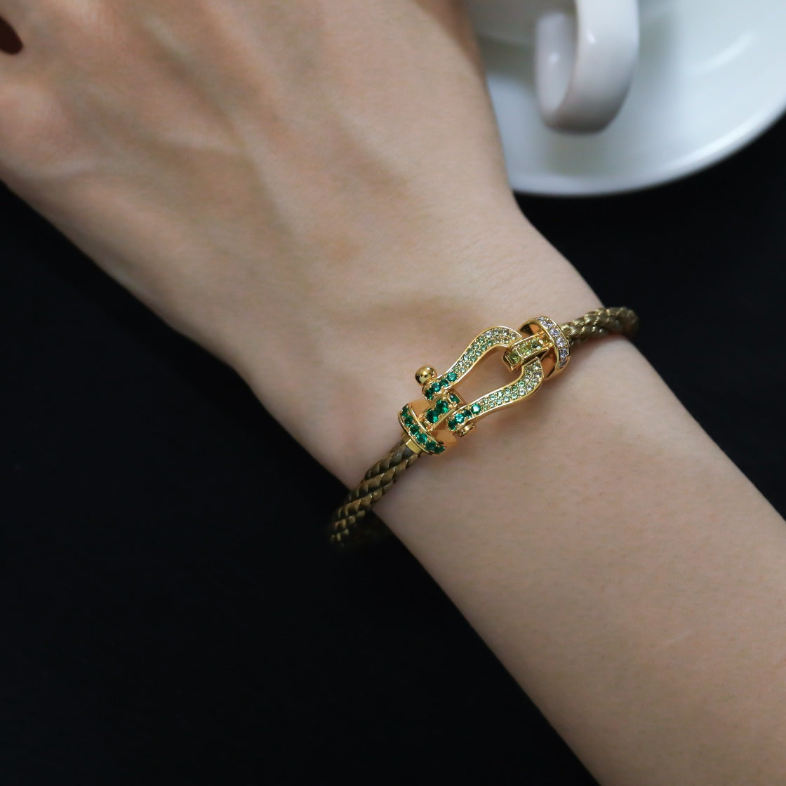 [⭐Sparkve]FORCE 10 GOLD GREEN DIAMOND PAVED