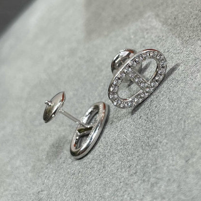 [⭐Sparkve]HM FULL DIAMOND PIG NOSE STUD EARRINGS