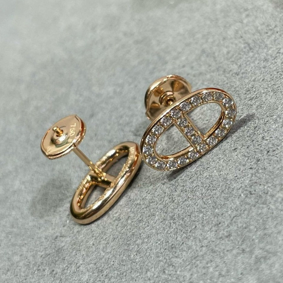 [⭐Sparkve]HM FULL DIAMOND PIG NOSE STUD EARRINGS