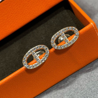 [⭐Sparkve]HM FULL DIAMOND PIG NOSE STUD EARRINGS