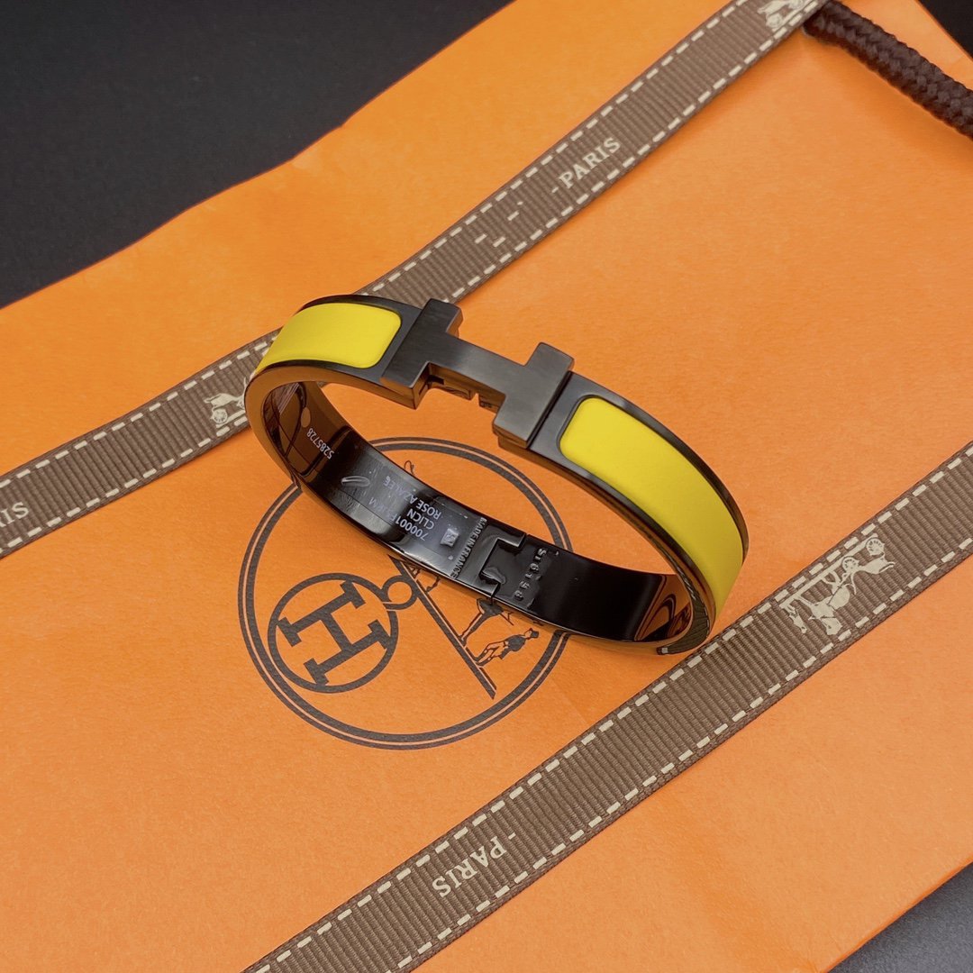 [⭐Sparkve]CLIC HM SO BLACK YELLOW BRACELET