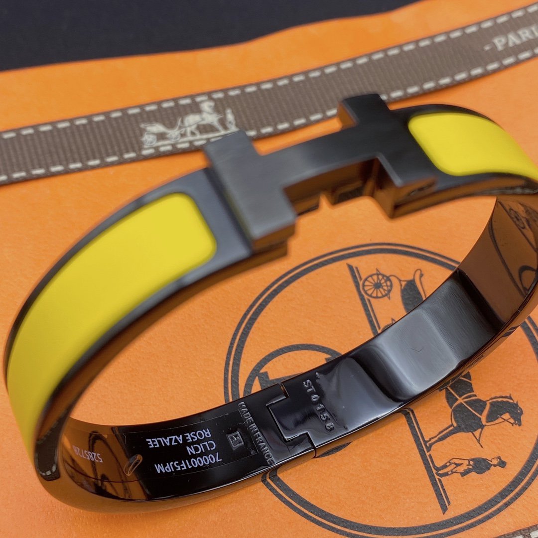 [⭐Sparkve]CLIC HM SO BLACK YELLOW BRACELET