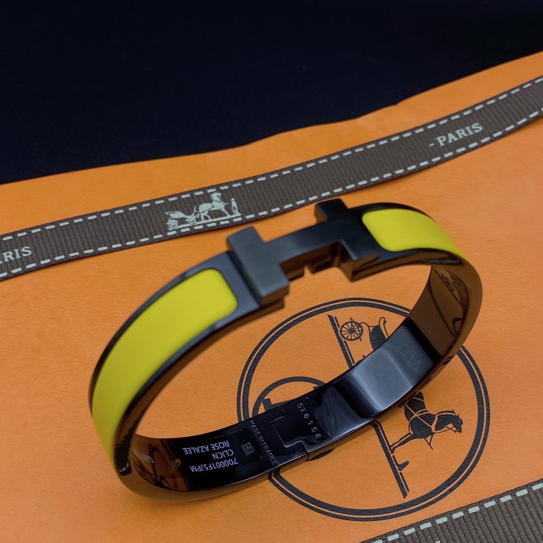 [⭐Sparkve]CLIC HM SO BLACK YELLOW BRACELET