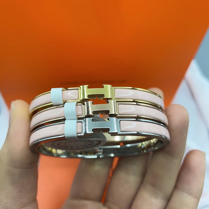 [⭐Sparkve]CLASSIC HM CLIC  PINK 8MM ENAMEL BRACELET