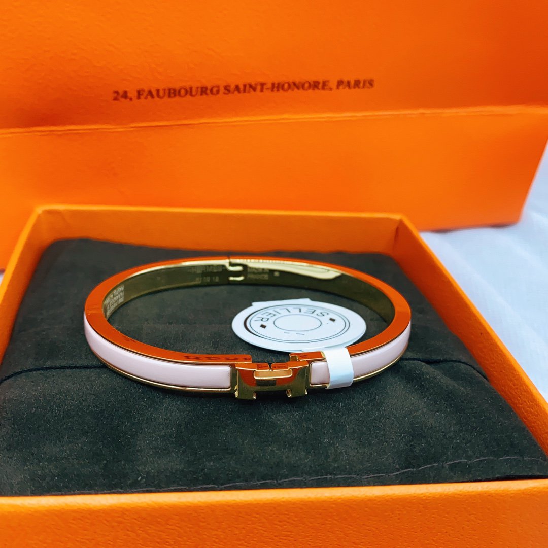 [⭐Sparkve]CLASSIC HM CLIC  PINK 8MM ENAMEL BRACELET