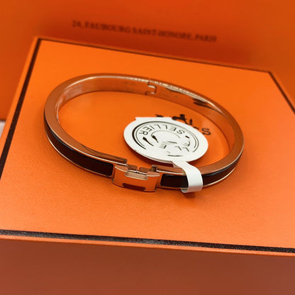 [⭐Sparkve]CLASSIC HM CLIC BLACK 8MM ENAMEL BRACELET