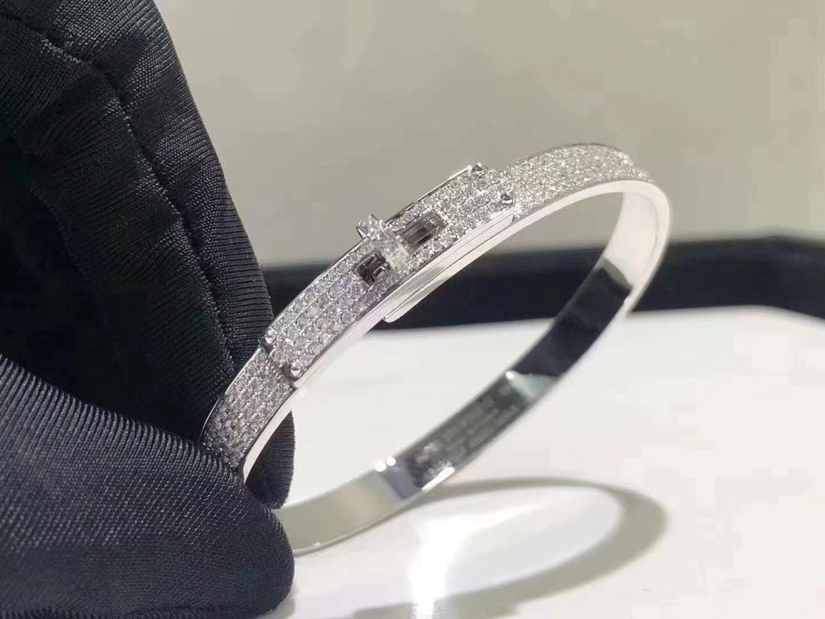 [⭐Sparkve]HM KELLY BRACELET IN SILVER AND FULL PAVE DIAMOND