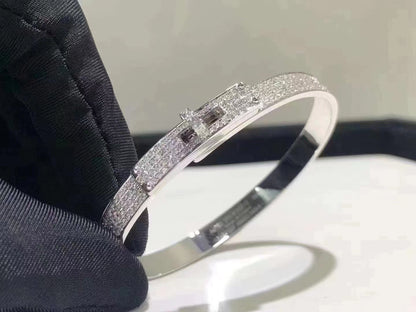 [⭐Sparkve]HM KELLY BRACELET IN SILVER AND FULL PAVE DIAMOND